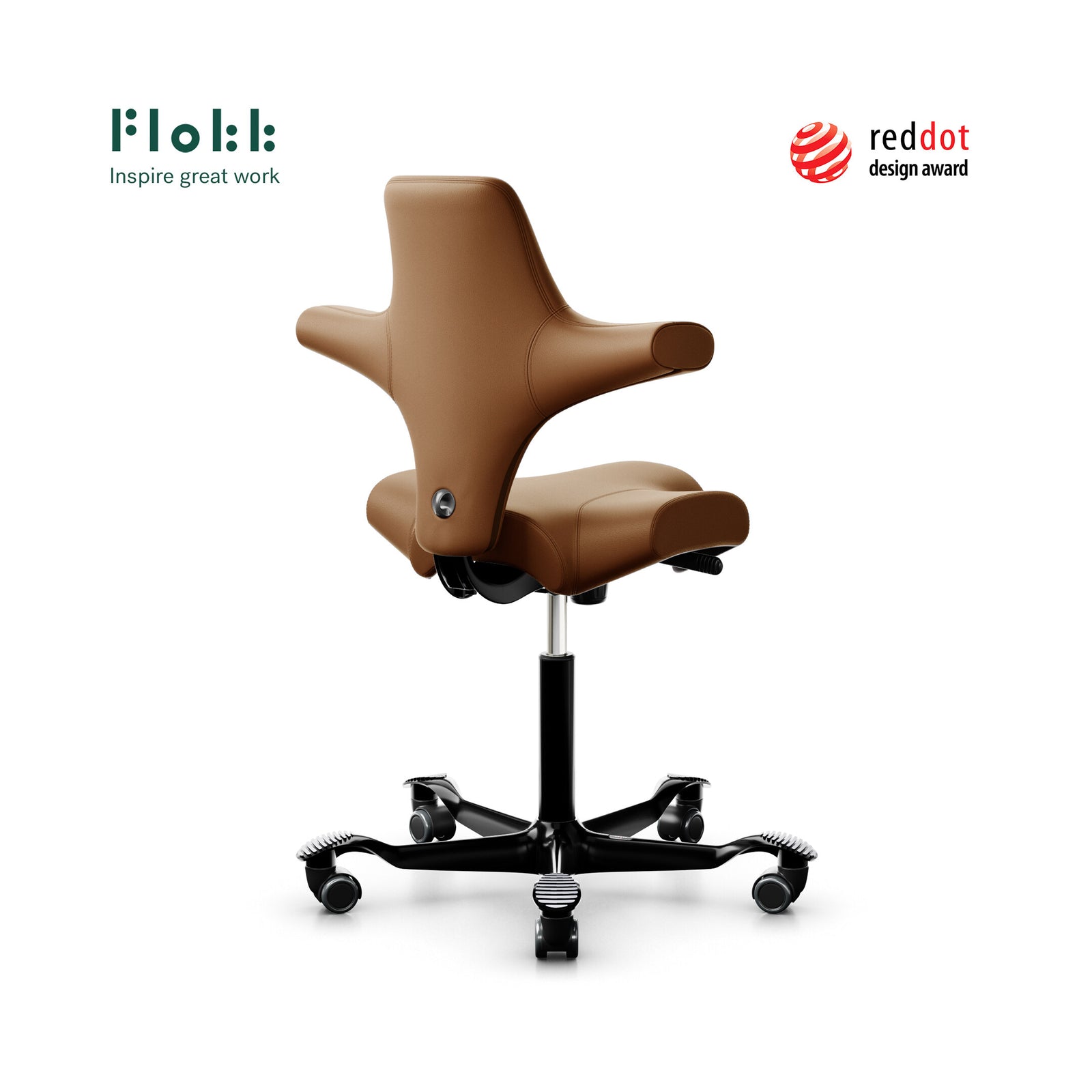 HÅG Capisco 8106 Ergonomic Office Chair Leather Natur - ergokid Singapore