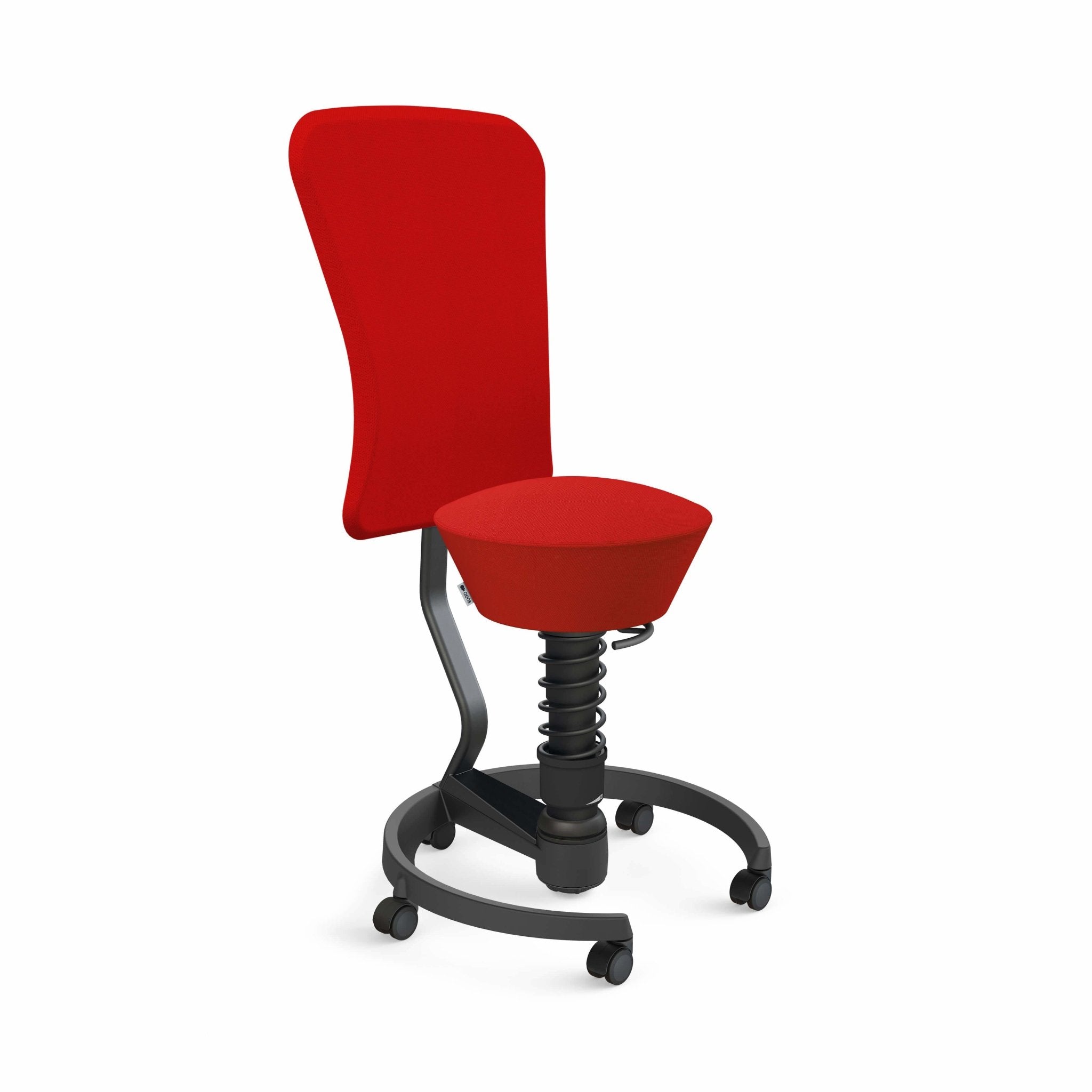Aeris Swopper with Backrest: Castors, Black | Ergonomic